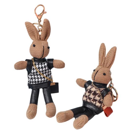 Doll Keychain Animal Design Comfortable Touch Soft Texture Not Easy To Deform Full Filling Decorate Exquisite    Keychain Bag Accessory