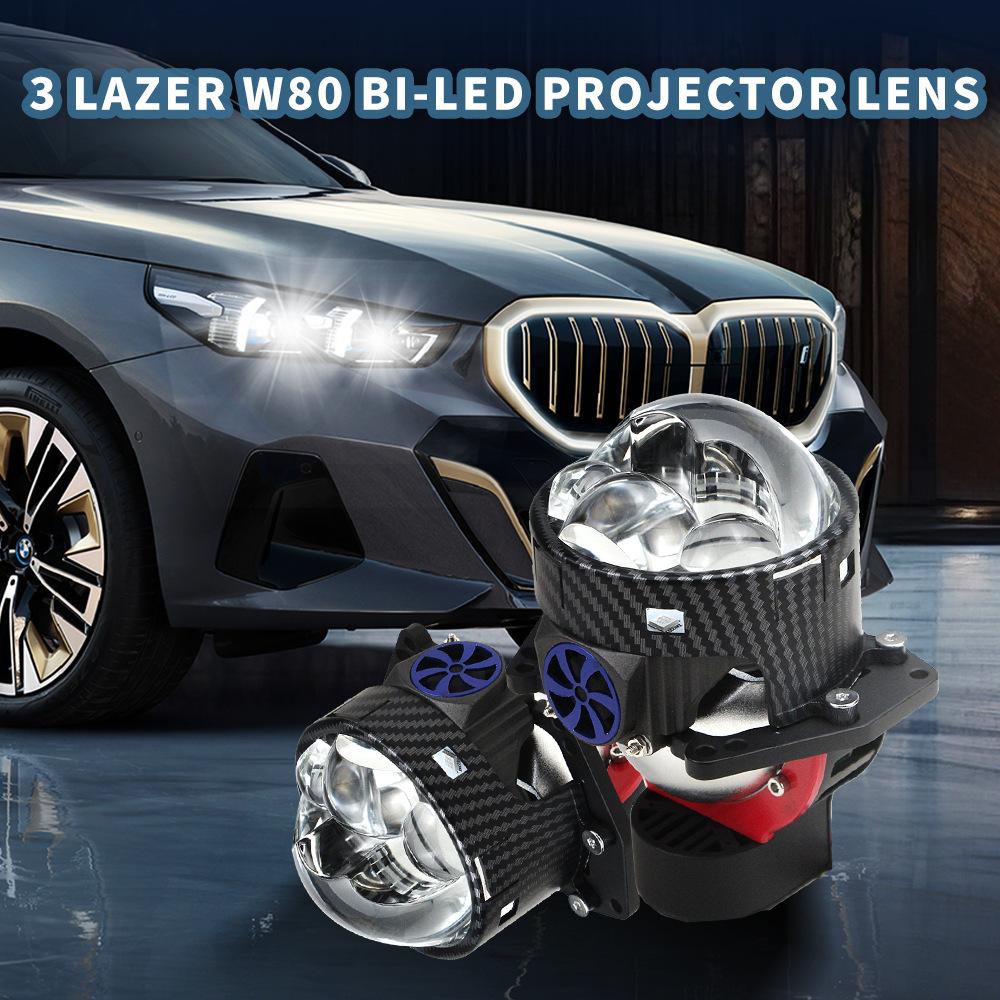 Tri-Direct Bifocal Lens Lossless 3-Inch Lens Laser Type Enhanced 80W Small Sunlight H4 H7 H11