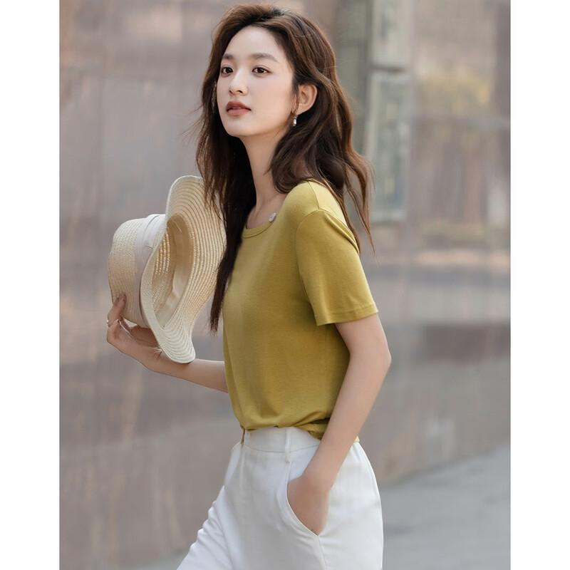 Demana Women's Lyocell-Wool Blend Slim T-shirt