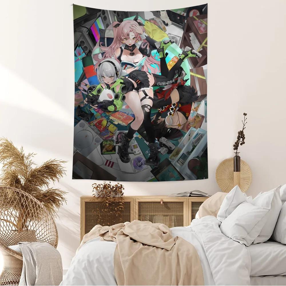 Zenless Zone Zero Colorful Tapestry Wall Hanging Hanging Tarot Hippie Wall Rugs Dorm Wall Art Decor