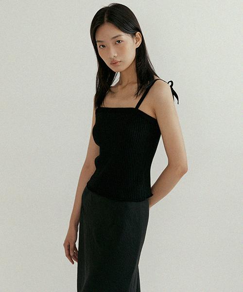 Lingseoul Ribbed Bustier Knit-Black