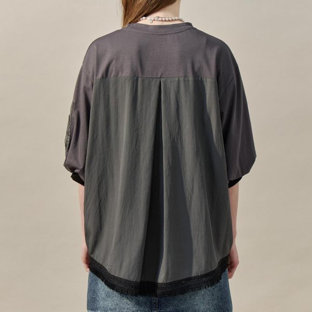 Maxza Back PleaTs UTiliTy Balloon T shirT zf06qT024na
