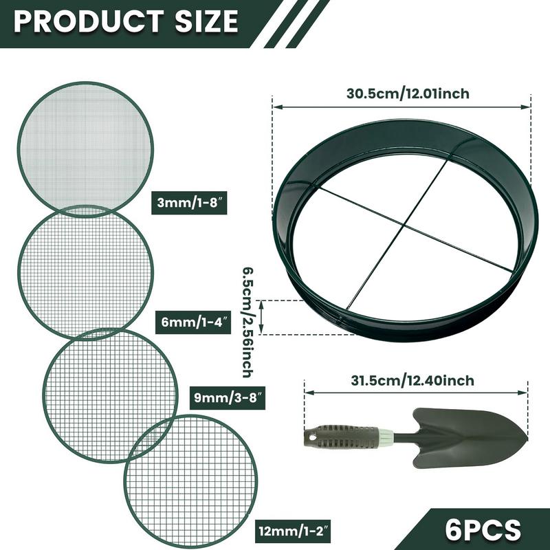 Soil Sieve Lightweight Compost Sifter Multi-purpose Gardening Accessories Portable Sifting Screen For Composting Gravel