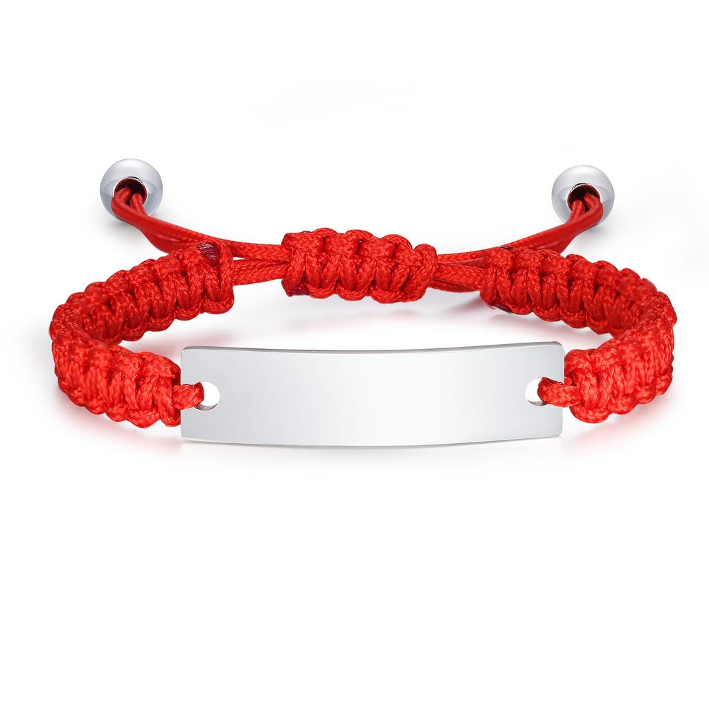 Engraved Personalized Rope ID Bracelet Braided Adjustable Friendship Couples Women Men Custom Name Initials Wristband