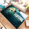 Lure Fishing Rug Anti-Slip Mat Dining Room Living Room Area Rug Soft Bedroom Rug Fishing Lovers Gift Home Decor