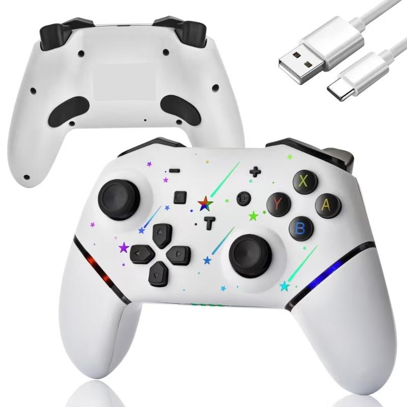 Wireless BT Game Controller for Switch with Dazzling RGB Lighting for Switch Mobile Use Switch/Android/IOS/PC Ergonomic Joystick