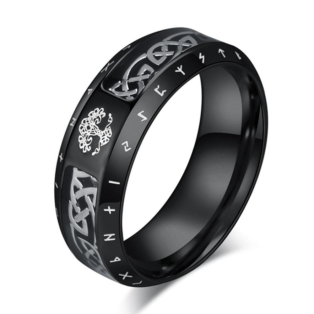 Vintage Nordic Stainless Steel Ring Rings Tree Of Life Eternal Knot Men And Women Hand Jewelry