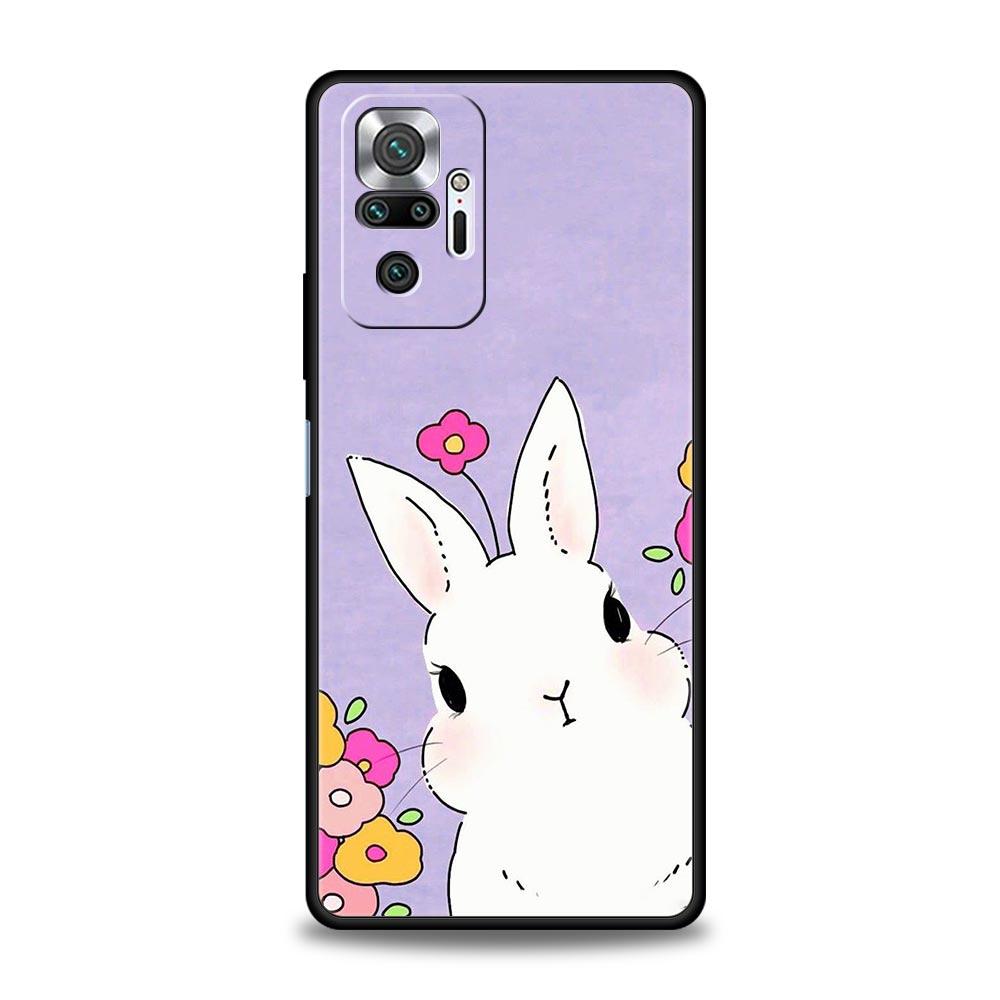Phone Case For Xiaomi Redmi Note 14 13 12 5G 11 10 Pro Plus 4G 9S 9 14C 13C 12C 10C 9C 9A Soft TPU Cover Cute Colorful Rabbit