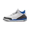 Air 3 Retro PS Racer Blue Kids Sneakers White Black Cement-Grey 429487-145