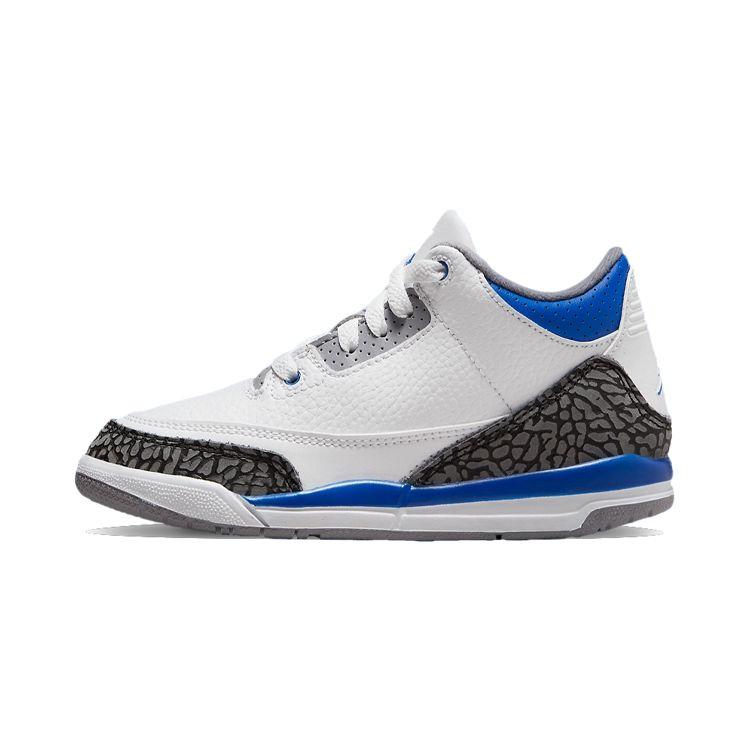 Детские кроссовки Air Jordan 3 Retro PS Racer Blue White Black Cement-Grey 429487-145 28
