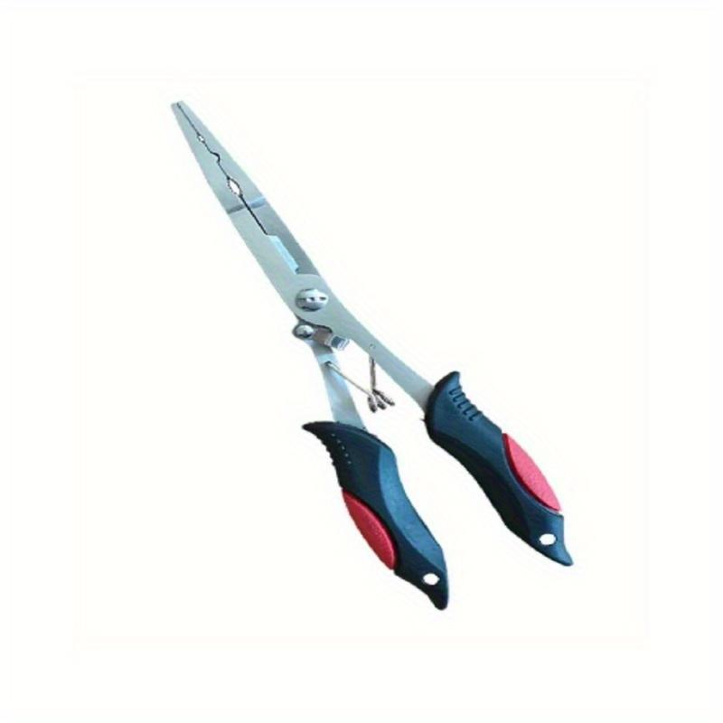 2pcs 11.8in Multifunctional Luya Pliers Stainless Steel Fishing Pliers Fishing Accessories Fish Mouth Pliers Hook with Rubber Handle