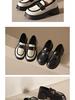 Qi Le 2024 Women's Spring/Summer Round Toe Chunky Heel Leather Loafers