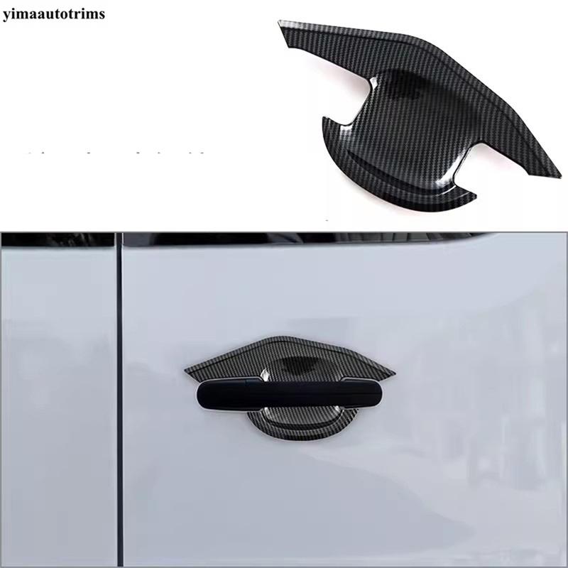 For Ford TRANSIT  2024 2025 Car Rear Door Bowl  / Rearview Mirror Cap Case / Door Handle Cover Trim Carbon Fiber Accessories