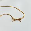 316L Stainless Steel Bow Collarbone Snake Bone Chain Necklace Fashion Personality Girl Exquisite  Gift Party Accessories