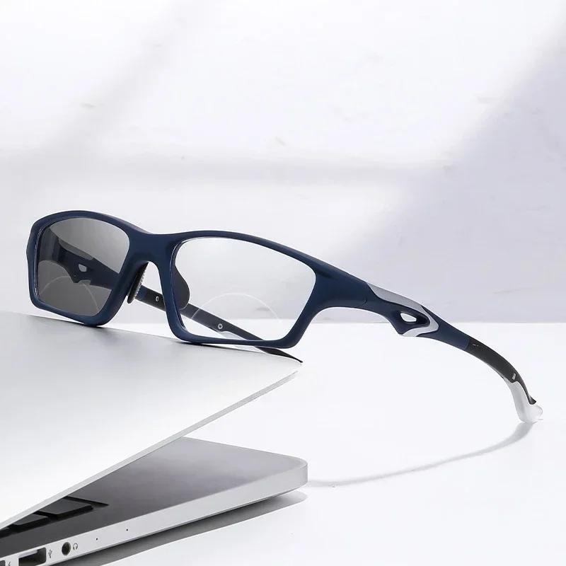 Photochromic Sports Anti-Slip Bifocal Reading Glasses Unisex Fashion Elegance Anti-Blue Light Presbyopia Eyeglasses 0 To +4.0