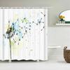 Beautiful Butterfly Flowers Shower Curtain Bathroom Screen Decoration Shower Curtains Waterproof Washable Fabric