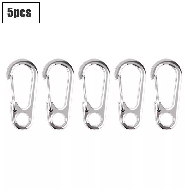 5Pcs Mini Carabiner D-Ring Key Chain Spring Clips Aluminium Alloy Hang Buckle Survival Outdoor Camping Keyring Tool for Bag