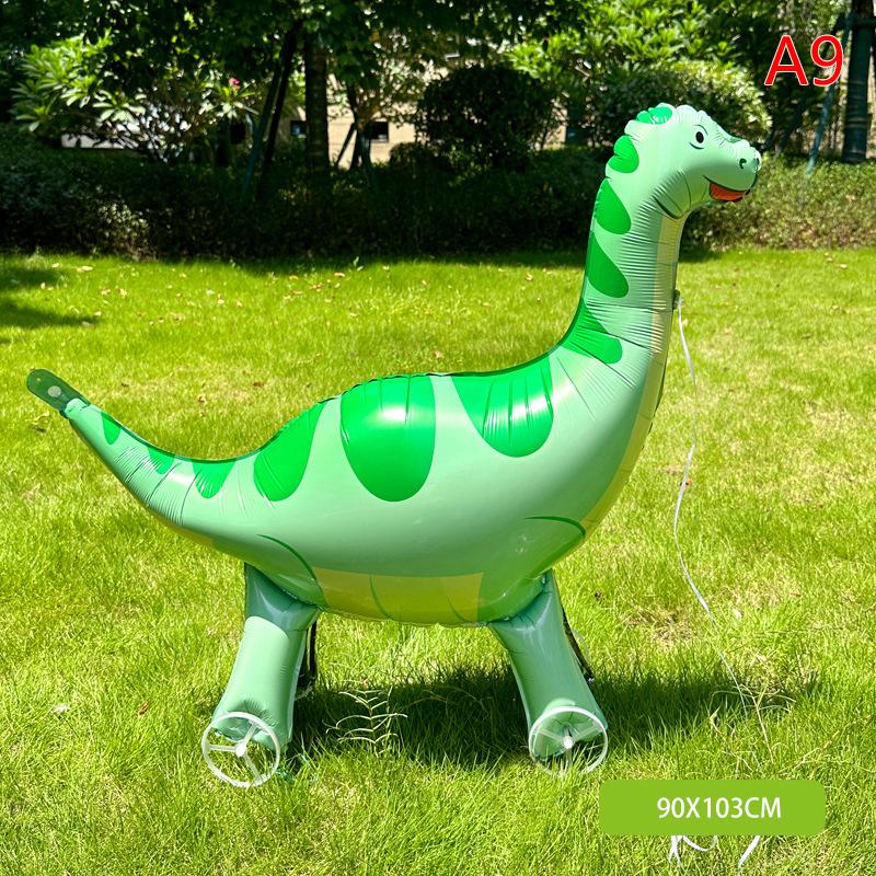 4D Tecknad Folieballonger Elefant Stå Gående Ballong Med Hjul För Barn Födelsedagsfest Dekoration Babyshower