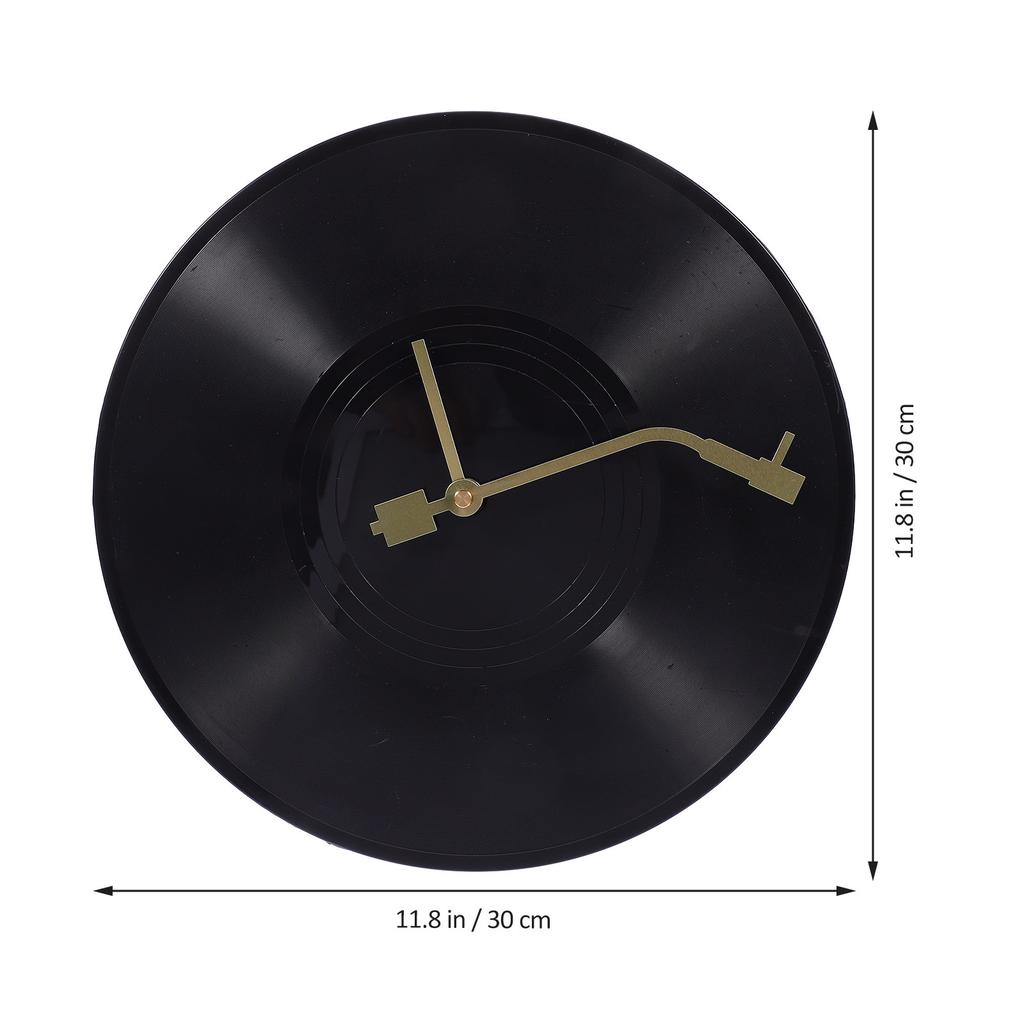 Unique Turntable Vinyl Player Clock Artistic Round Wall Hanging Clock for Living Room Bedroom Home Office Decor Sturdy Plastic