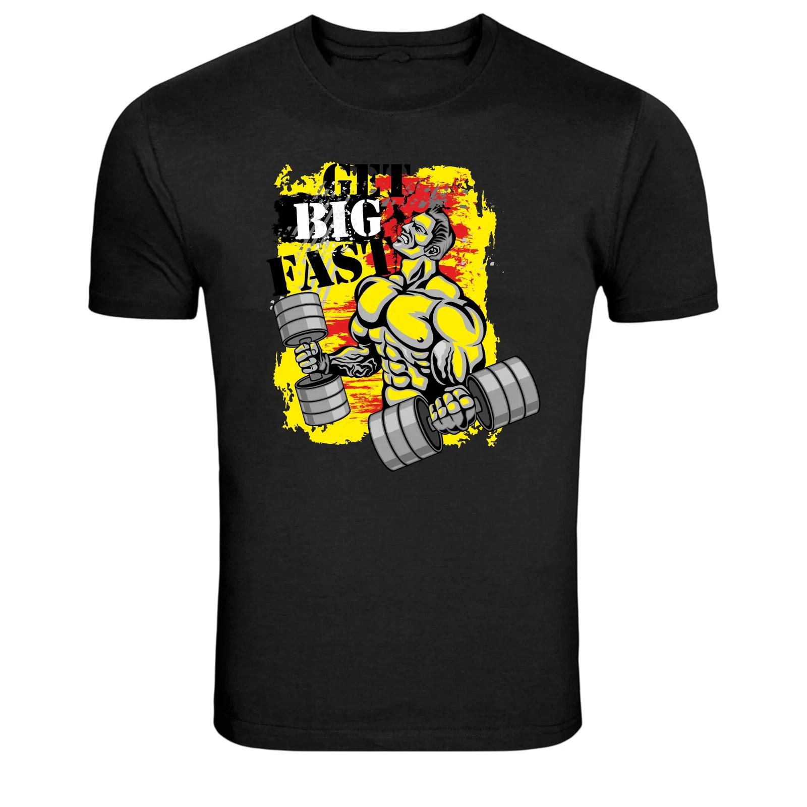 Go Big Fast Bodybuilder Gym Motivation Graphic T-Shirt S