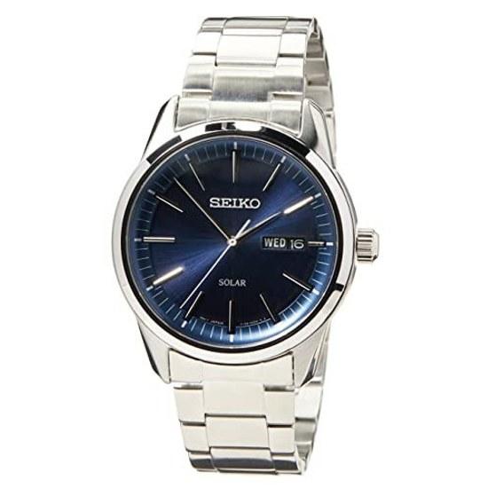 SEIKO wristwatch quartz SNE525P1 SOLAR blue silver mens overseas model