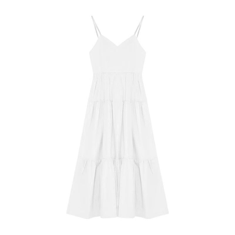 White Suspender Dress Women's Summer New Gentle Wind Temperament Niche Design Sense Japanese First Love Long Dress