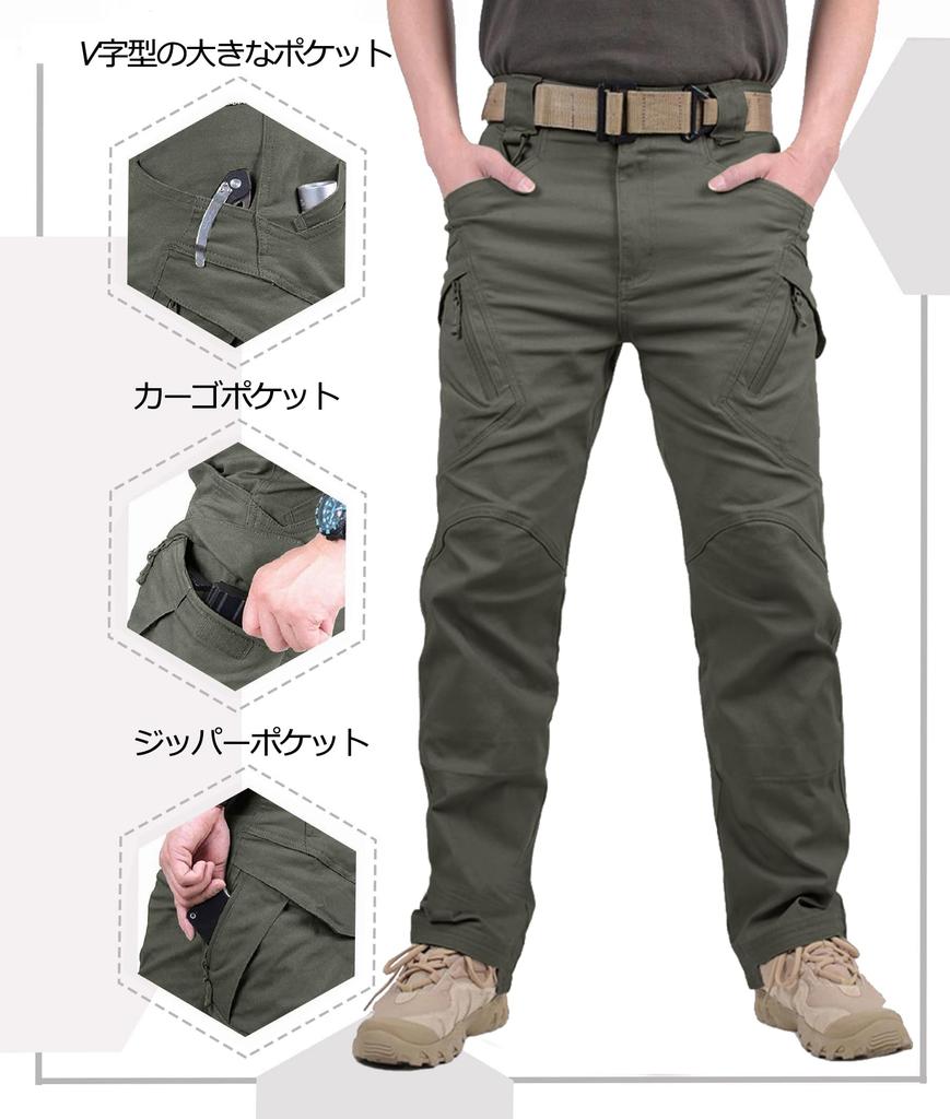 Pantalon Cargo pour Homme TACVASEN, Grandes Tailles, Militaire, Vêtement de Travail, Pantalon Long, Multifonctionnel, Activités de Plein Air, Ski, OD 2XL
