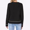 Women's Solid Color Round Neck Pullover Sweater Versatile Casual Knitted Top