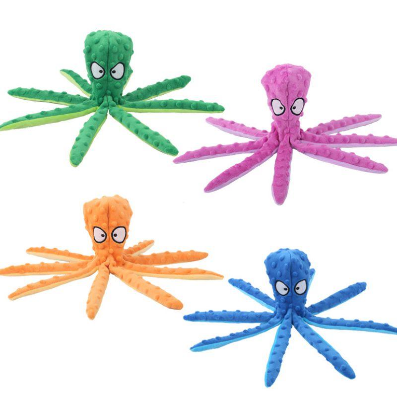 Colorful Octopus Dog Toy With Squeaker And Crinkly Paper