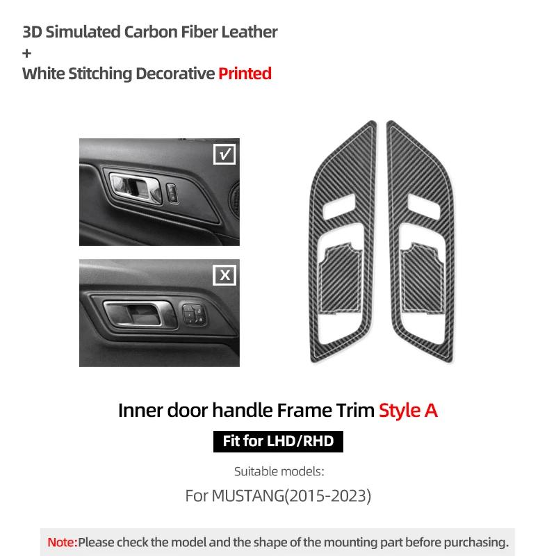 Betterhumz For Ford Mustang 2015-2023 Car Interior Door Pull Handle Switch Panel Made of Alcantara Trim Sticker Deco Accessories