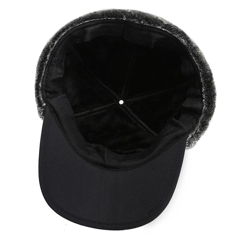 Hat Men's Winter Outdoor Riding Plus Velvet Thickened Ear Protection Warm Cold Protection Cotton Hat Pullover Lei Feng Hat