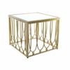 DKD Home Decor-DKD Home Decor Side Table Mirror Gold Metal MDF (57x57x52cm)
