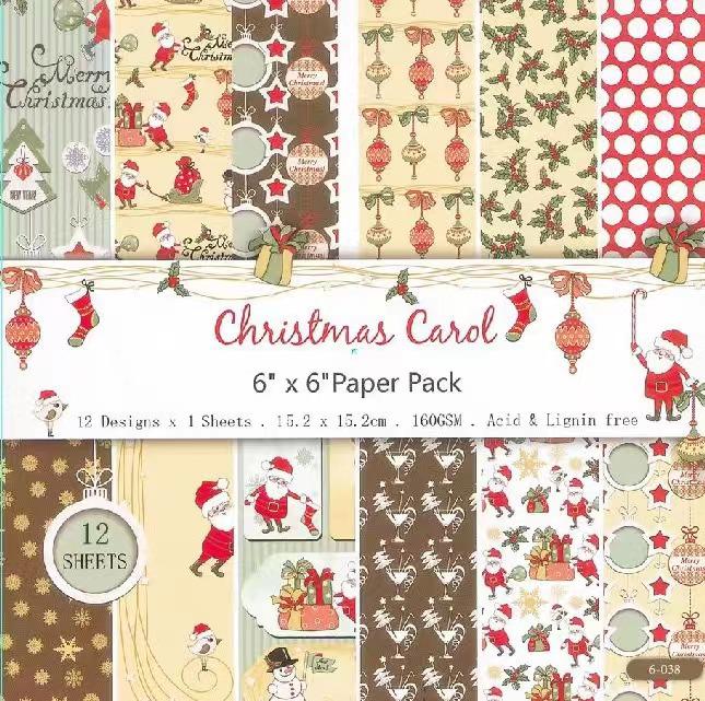 6-inch DIY Photo Album Background Paper - Single-sided, 12 Unique Designs (1 Sheet/Set)