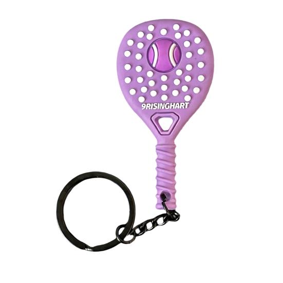 Keychain Vibrant Color Tennis Racket Design Keyring Sports-themed Bag Charm Non-slip Grip Key Chain Backpack Accessories