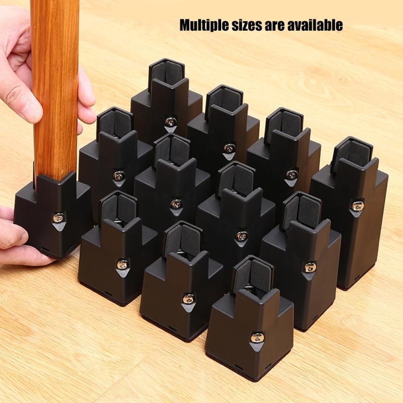 Set of 4 Sturdy Plastic Bed Risers 2Inch Thick Leg Extenders Accessory for Desk Chair Sofa Storage Solution Use