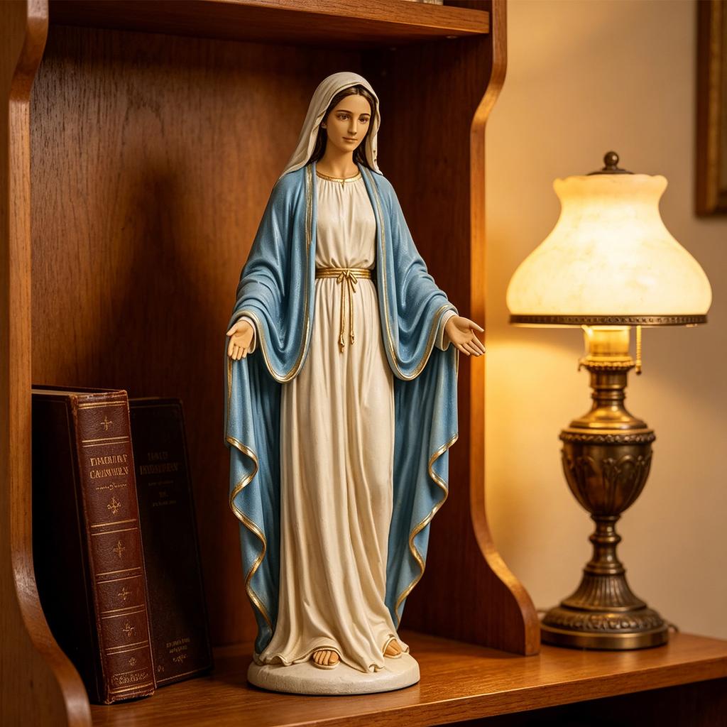 Estátua de Nossa Senhora para Decorações de Altar Católico, Figura da Mãe Bem-Aventurada, Presente Religioso para Mãe, Decorações Religiosas para Casa