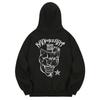 Khb0096 Chicano Mask Fleece-Lined Hoodie - Black