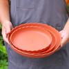 Round Plastic Lace Flower Pot Tray with Wheels