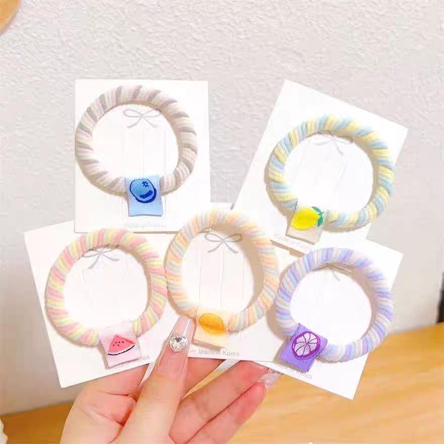 New Ice Cream Color High Elastic Hair Ties - Damage-Free Candy Color Rubber Bands for Girls
