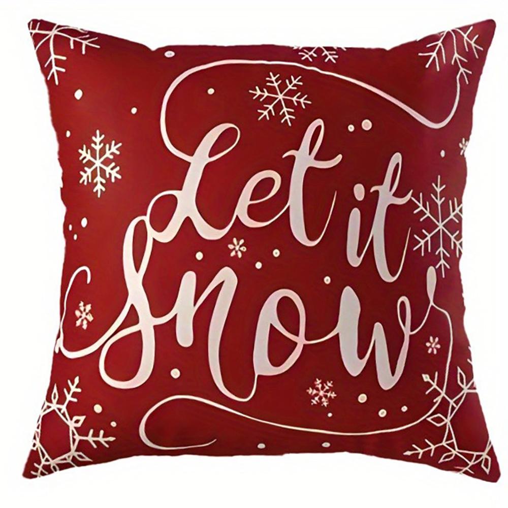 Christmas Pillowcases: Let It Snow, Merry Christmas, and More Festive Designs! Sofa Room Cushion Cover Home Decoration Gift