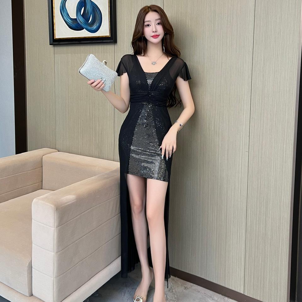 Sexy Dress Age-reducing Tulle Evening Dress High Temperament Socialite Soft Overalls