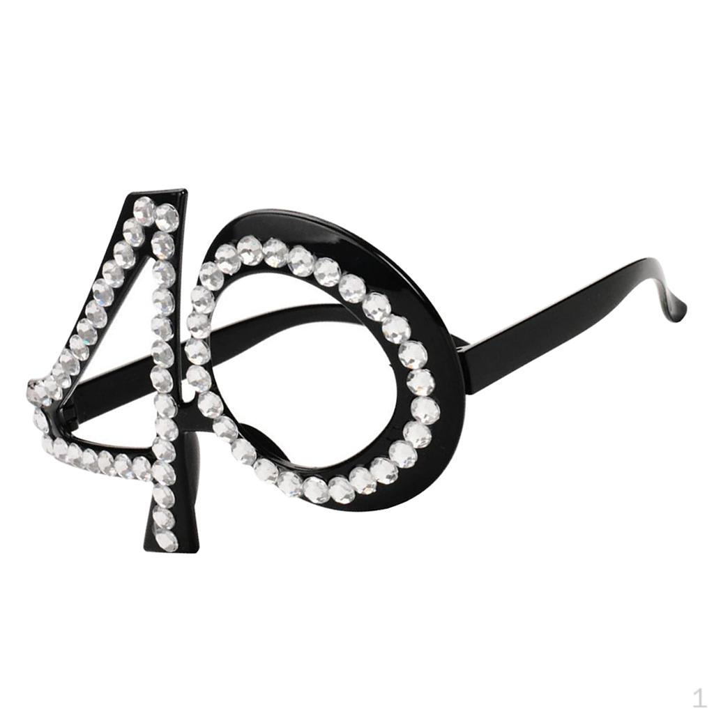 30./40./50./60. Diamant Rhinestone Bursdag Nyhet Briller Alder Briller Kostymerekvisitter