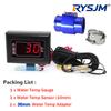 car thermometer 0-120Celsius Water Temperature Gauge with with Flashing Alarm Water Temp Joint Pipe Sensor Adapter Black Shell