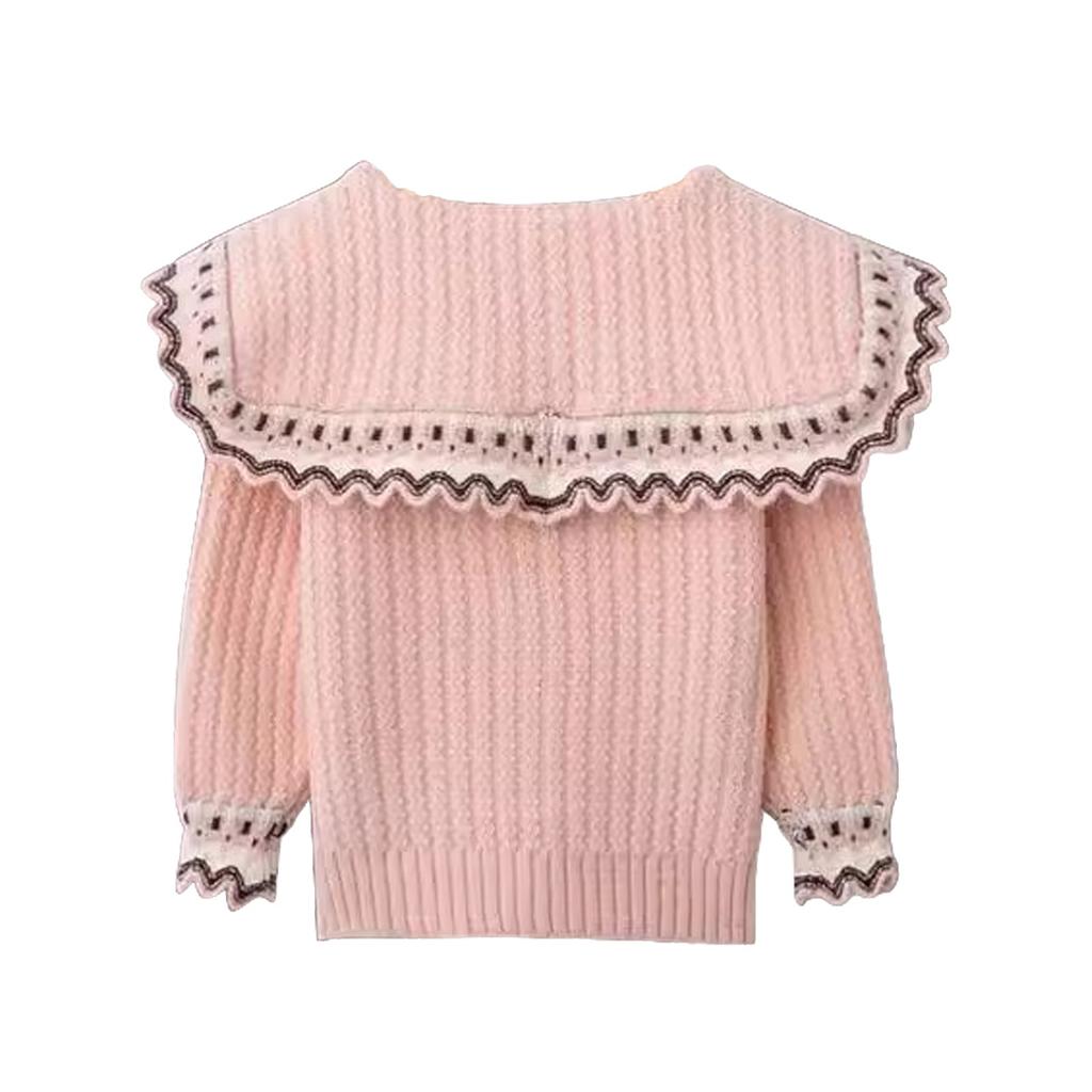 Girls' Knitted Set Skirt Treasure College Sweater Two Piece Cardigan Set