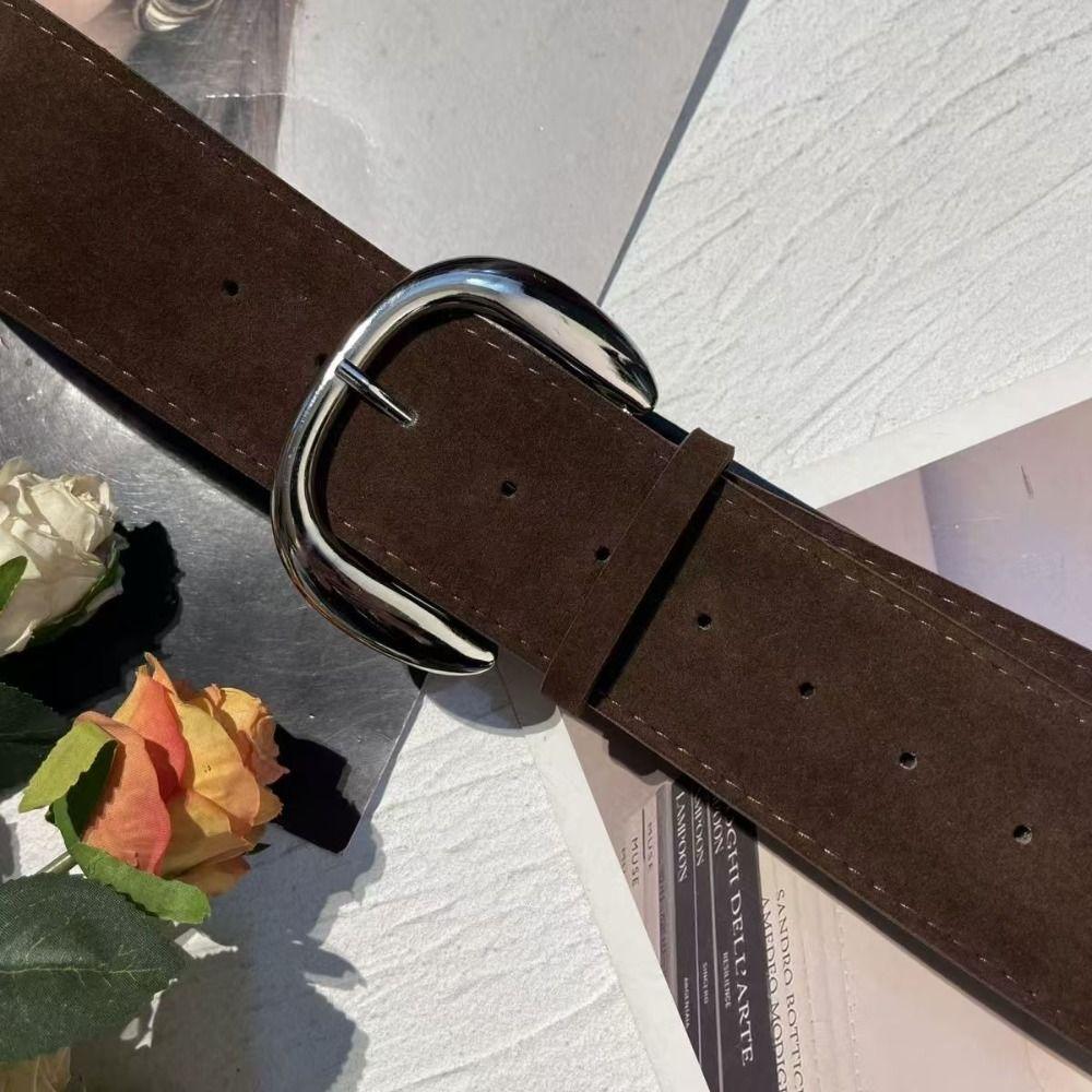 Maillard Styles Suede Leather Wide Belt Luxury Design Trouser Dress Belts Gifts