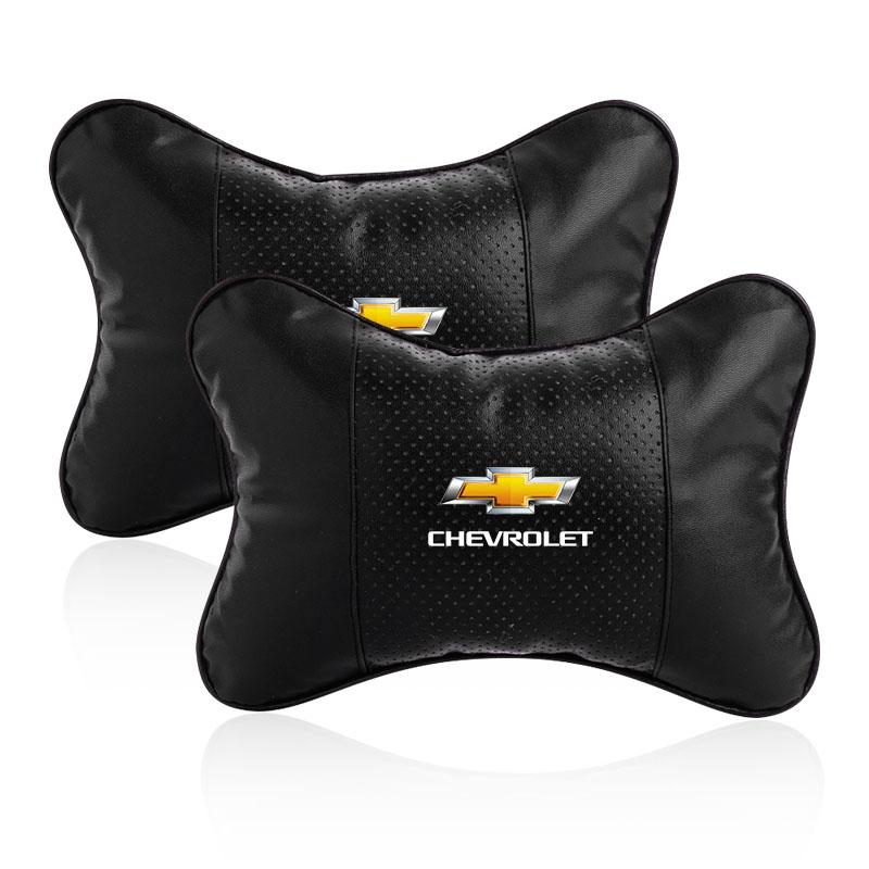 1/2Pcs Car Seat Headrest Auto Logo Neck Pillow for Chevrolet Spark Captiva Cruze Tracker Orlando Trax Epica Nubira Malibu Optra