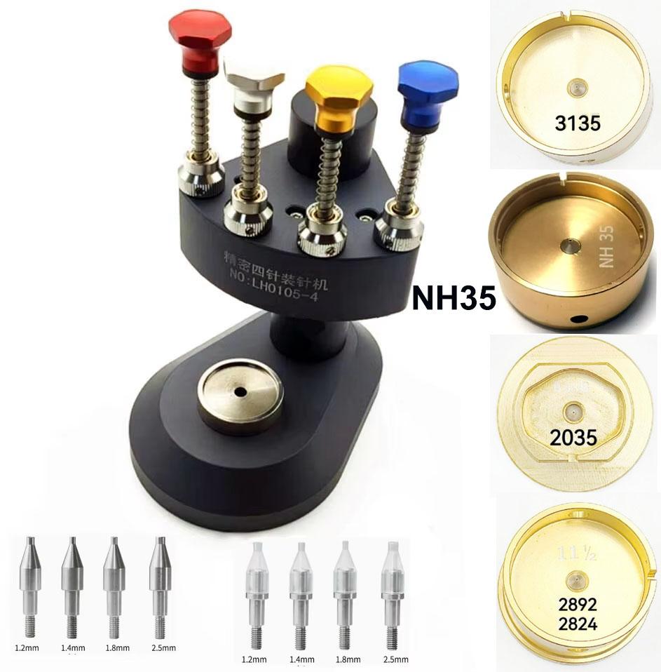 Watch Pointer Pressing Tool 4 Pin Watch Movement Hand Presser Setting Fitting Watch Repair Tool Pin Pressing Kit NH35 Movements