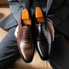 Zapatos Oxford de Cuero Genuino para Hombre de Moda para las Cuatro Estaciones con Punta Cuadrada y Cuero de Capa Superior para Zapatos de Vestir de Negocios para Hombre