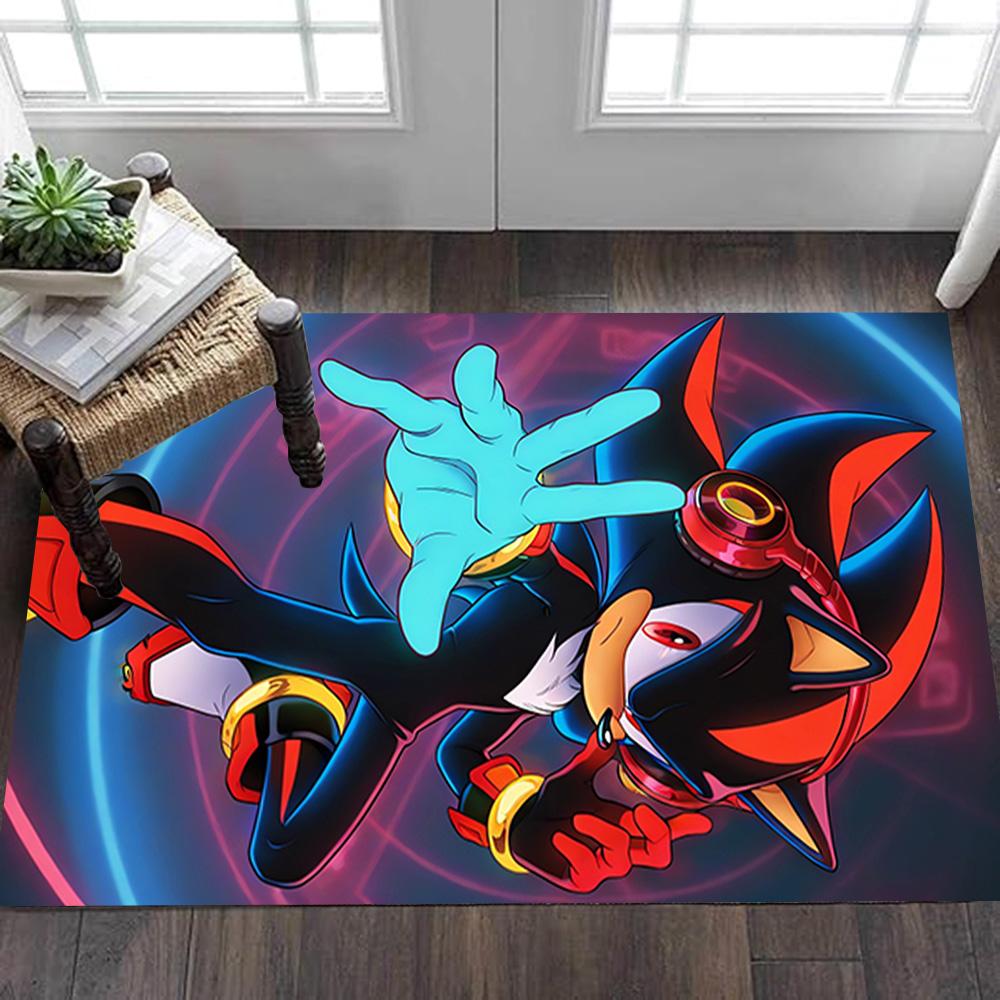 Sonic The Hedgehog Comic Book Decoration,Carpet,Living Room,Bedroom, Non-slip,Square rug