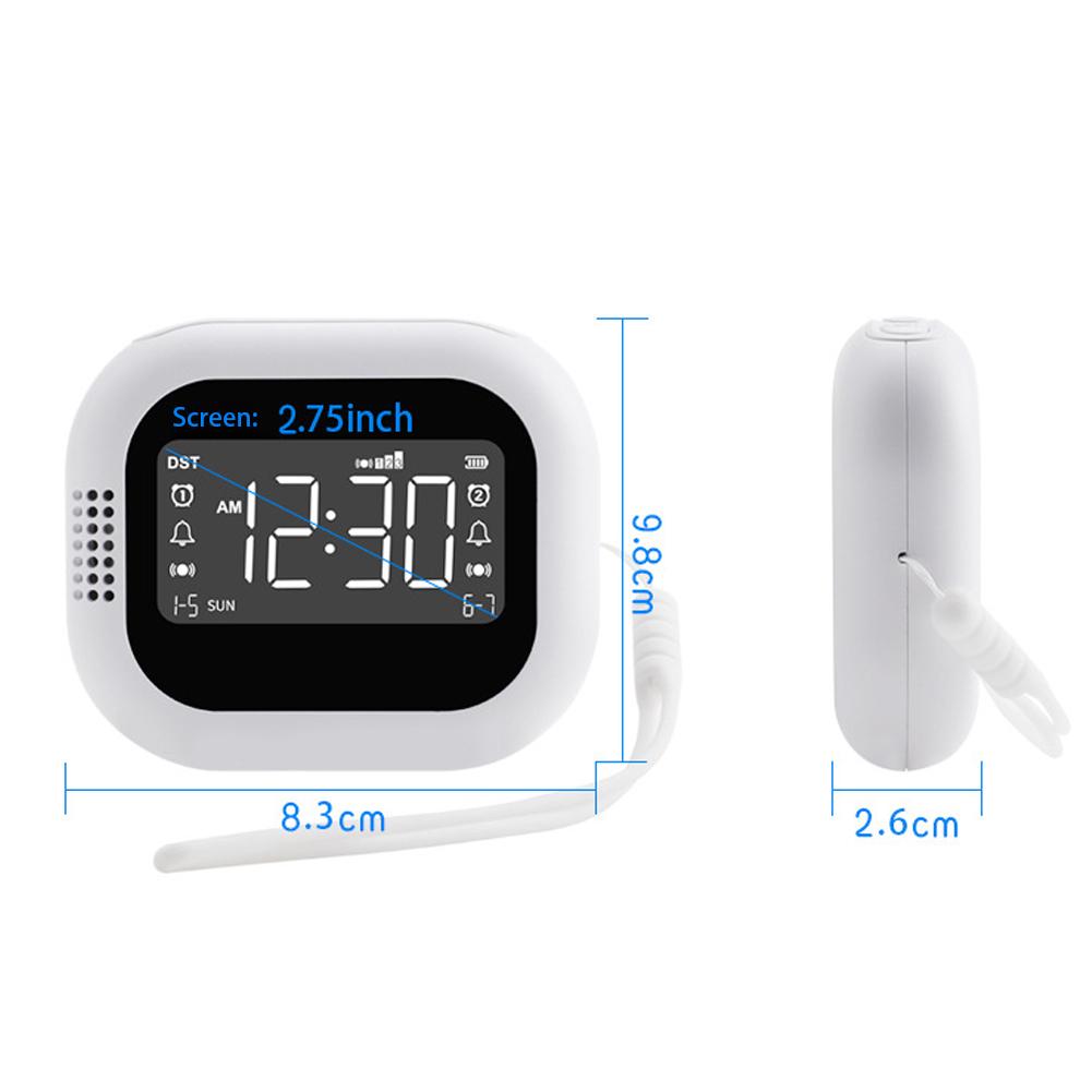 Vibration Alarm Clock Digital FM Radio Rechargeable Electronic Clock LED Display Strong -up Artifact